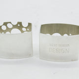 Pair of Sterling Silver Studio Crafted Moonscape Napkin Rings Vintage 1973 Birmingham