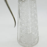 Victorian Large Sterling Silver Mounted Cut Glass Claret Jug 1897 Birmingham Antique