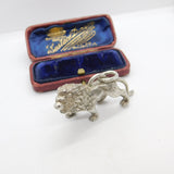 Large Cast Sterling Silver Roaring Lion Leo Statement Pendant 2008 London 50g