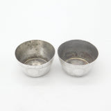 Victorian Pair of Sterling Silver Barrell Form Novelty Salt Cellars Antique 1875
