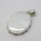 Victorian Sterling Silver Aesthetic Leaf & Crane Sweetheart Locket Antique c1880