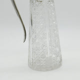 Victorian Large Sterling Silver Mounted Cut Glass Claret Jug 1897 Birmingham Antique