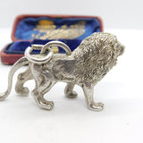 Large Cast Sterling Silver Roaring Lion Leo Statement Pendant 2008 London 50g