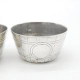 Victorian Pair of Sterling Silver Barrell Form Novelty Salt Cellars Antique 1875