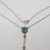 19th Century Austro-Hungarian Sterling Silver Turquoise Floral Necklace Antique