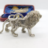 Large Cast Sterling Silver Roaring Lion Leo Statement Pendant 2008 London 50g