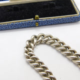 Edwardian Sterling Silver Graduating Albert Watch Chain Antique 1905 Birmingham
