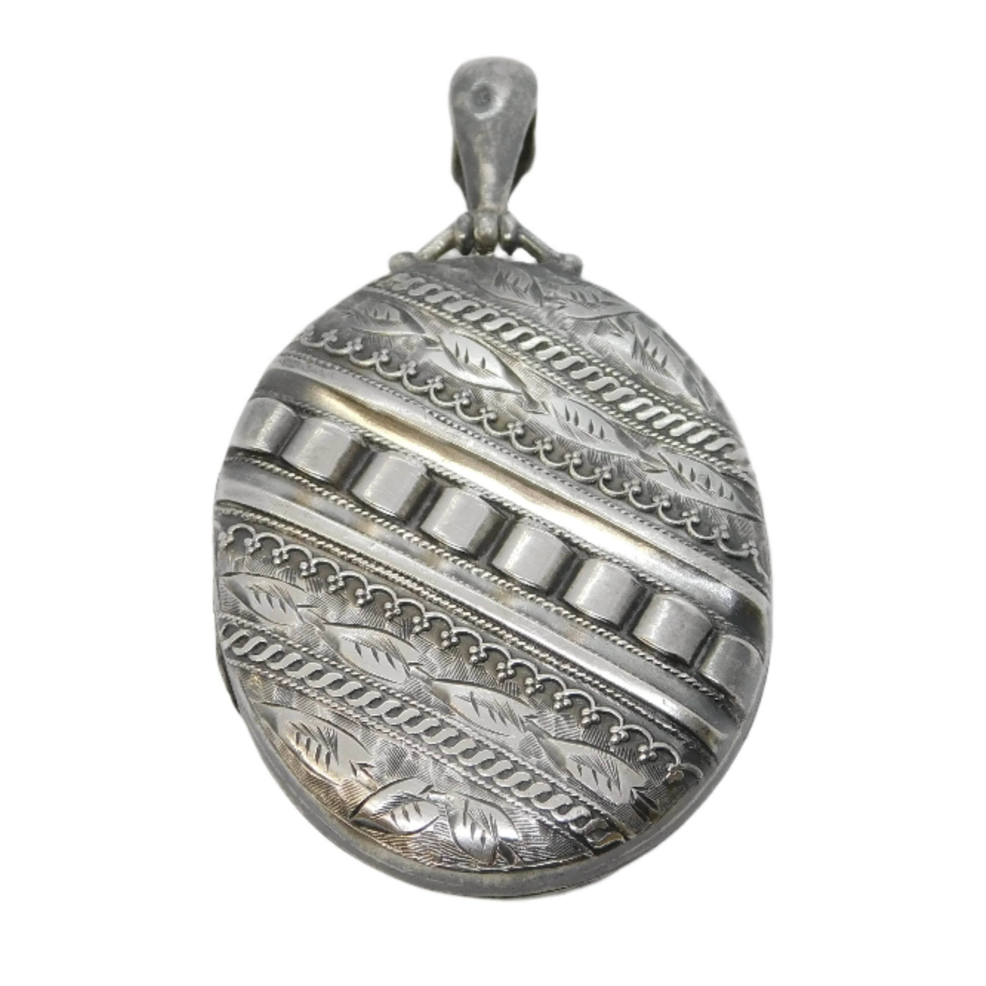 Antique Victorian Silver Locket Pendant Jewellery