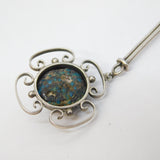 19th Century Austro-Hungarian Sterling Silver Turquoise Floral Necklace Antique