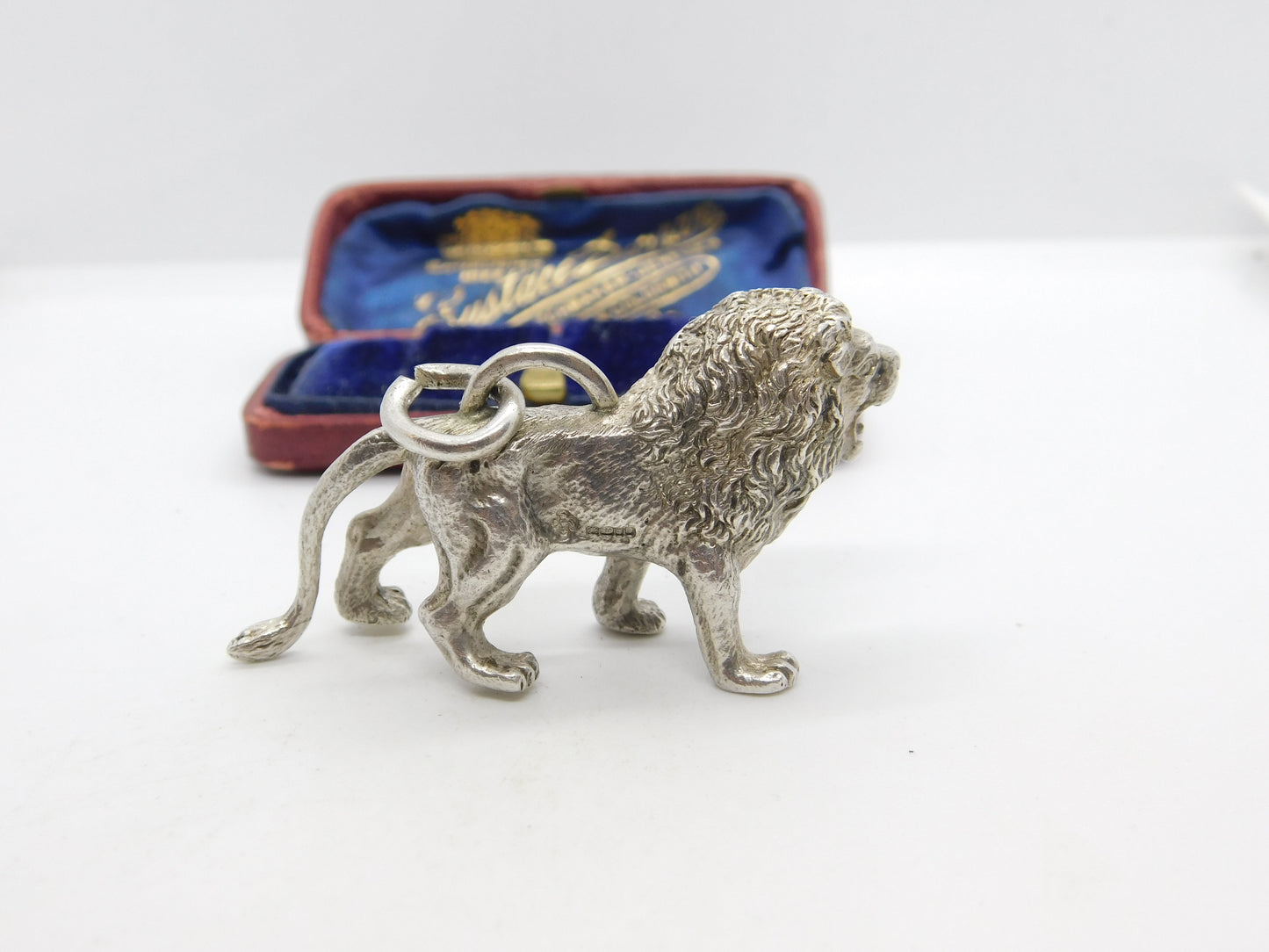 Large Cast Sterling Silver Roaring Lion Leo Statement Pendant 2008 London 50g