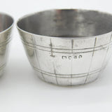 Victorian Pair of Sterling Silver Barrell Form Novelty Salt Cellars Antique 1875