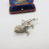 Large Cast Sterling Silver Roaring Lion Leo Statement Pendant 2008 London 50g