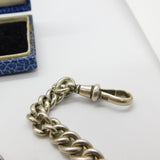 Edwardian Sterling Silver Graduating Albert Watch Chain Antique 1905 Birmingham