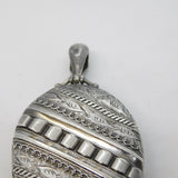 Victorian Sterling Silver Ivy Leaf Sweetheart Locket Pendant Antique c1860
