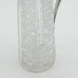 Victorian Large Sterling Silver Mounted Cut Glass Claret Jug 1897 Birmingham Antique