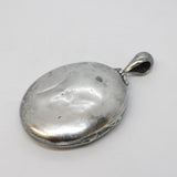 Victorian Sterling Silver Ivy Leaf Sweetheart Locket Pendant Antique c1860