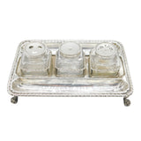 George III Sterling Silver Three-Piece Glass Desk Stand Antique 1767 London