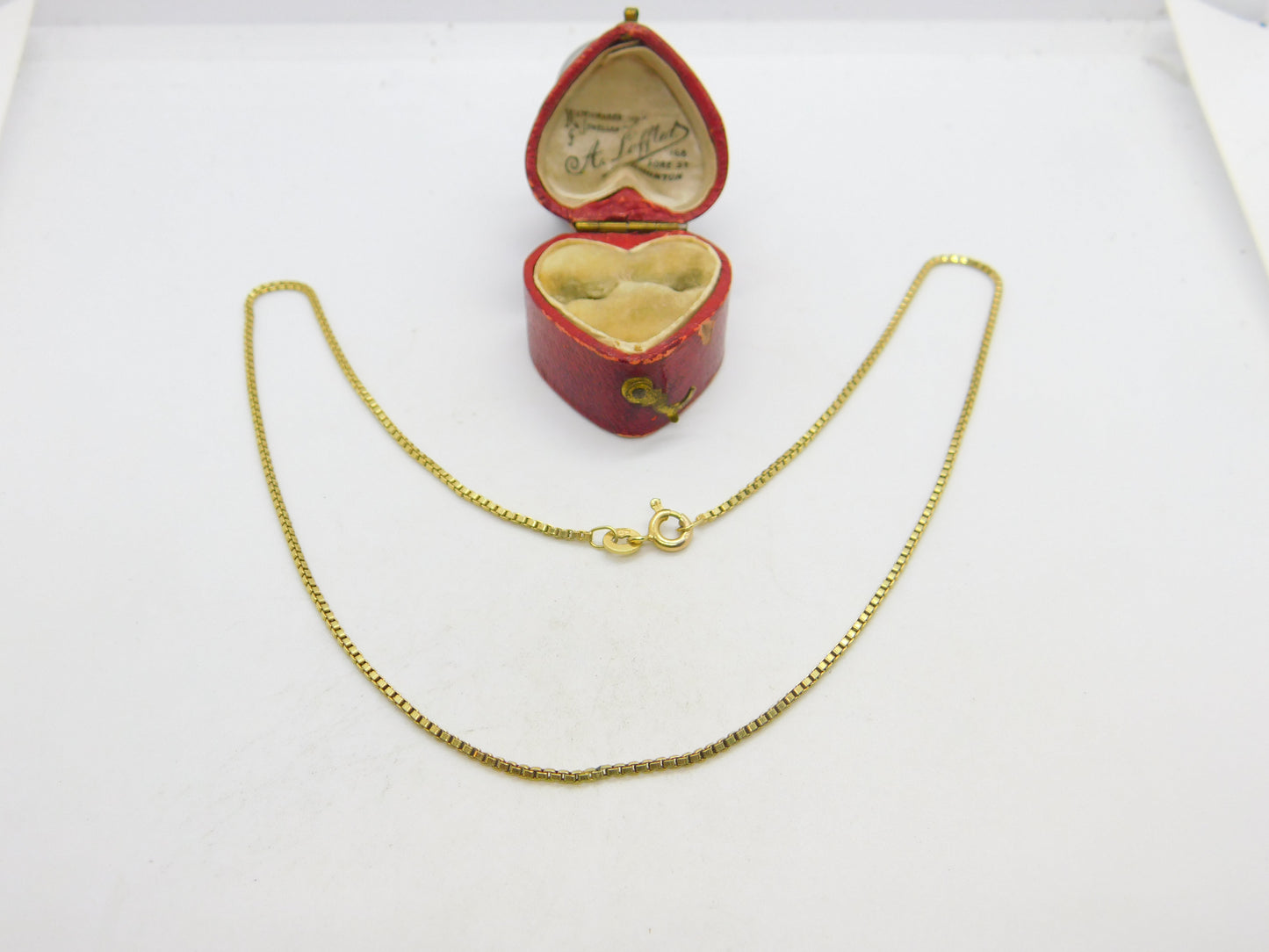 14ct Yellow Gold Essential Box Chain Necklace 15" Length Vintage c1970