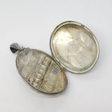 Victorian Sterling Silver Ivy Leaf Sweetheart Locket Pendant Antique c1860