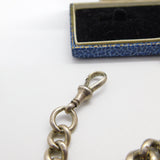 Victorian Sterling Silver Chunky Graduating Albert Watch Chain 1898 Antique Birmingham