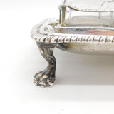 George III Sterling Silver Three-Piece Glass Desk Stand Antique 1767 London