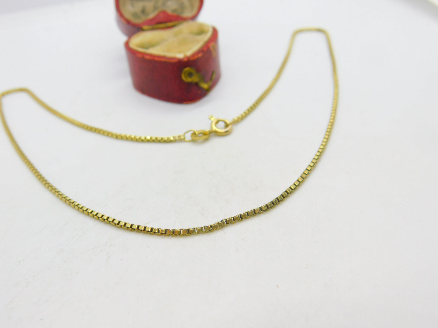 14ct Yellow Gold Essential Box Chain Necklace 15" Length Vintage c1970