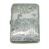 Sampson Mordan Victorian Sterling Silver Nursery Rhyme Wallet Case Antique