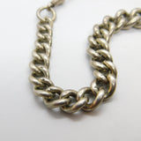 Victorian Sterling Silver Chunky Graduating Albert Watch Chain 1898 Antique Birmingham