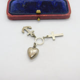 Victorian Sterling Silver Faith, Hope & Charity Charm 1898 Birmingham Antique