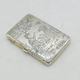 Sampson Mordan Victorian Sterling Silver Nursery Rhyme Wallet Case Antique