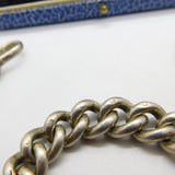 Victorian Sterling Silver Chunky Graduating Albert Watch Chain 1898 Antique Birmingham