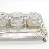George III Sterling Silver Three-Piece Glass Desk Stand Antique 1767 London