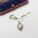 Victorian Sterling Silver Faith, Hope & Charity Charm 1898 Birmingham Antique