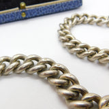 Victorian Sterling Silver Chunky Graduating Albert Watch Chain 1898 Antique Birmingham