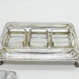 George III Sterling Silver Three-Piece Glass Desk Stand Antique 1767 London