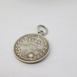 Queen Victoria Sterling Silver Turquoise Threepence Coin Charm Antique 1897