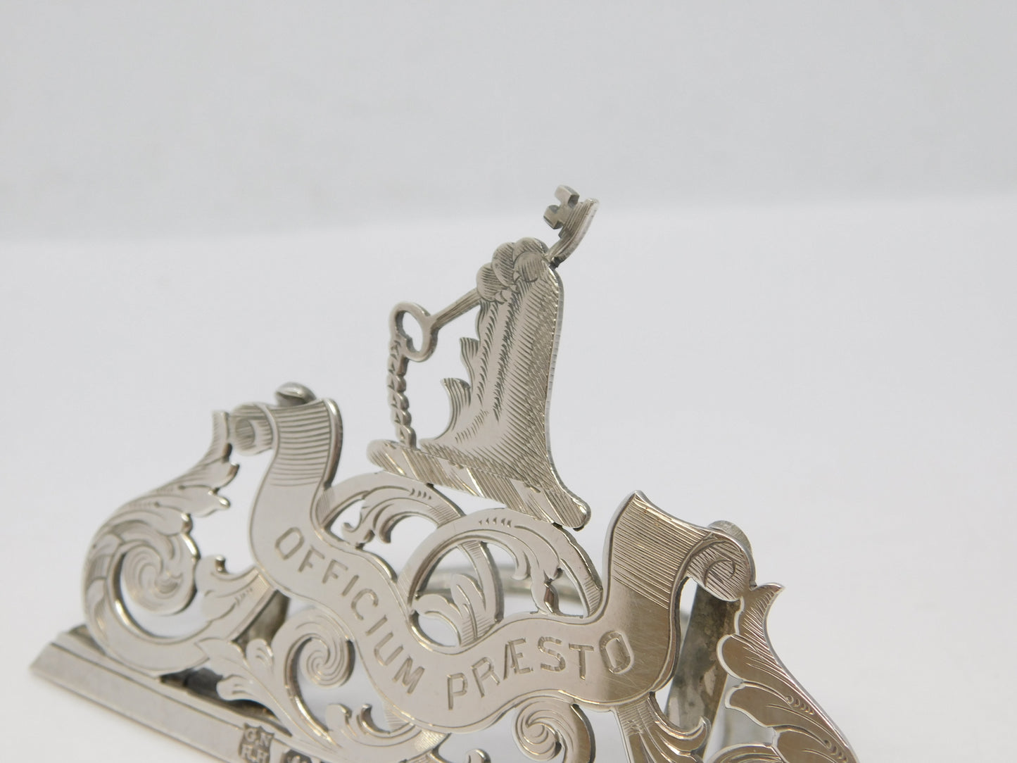 Victorian Sterling Silver Pownell Family Heraldic Place Holder Antique 1899 Chester