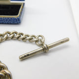 Victorian Sterling Silver Chunky Graduating Albert Watch Chain 1898 Antique Birmingham