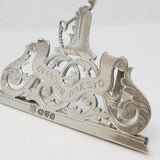 Victorian Sterling Silver Pownell Family Heraldic Place Holder Antique 1899 Chester
