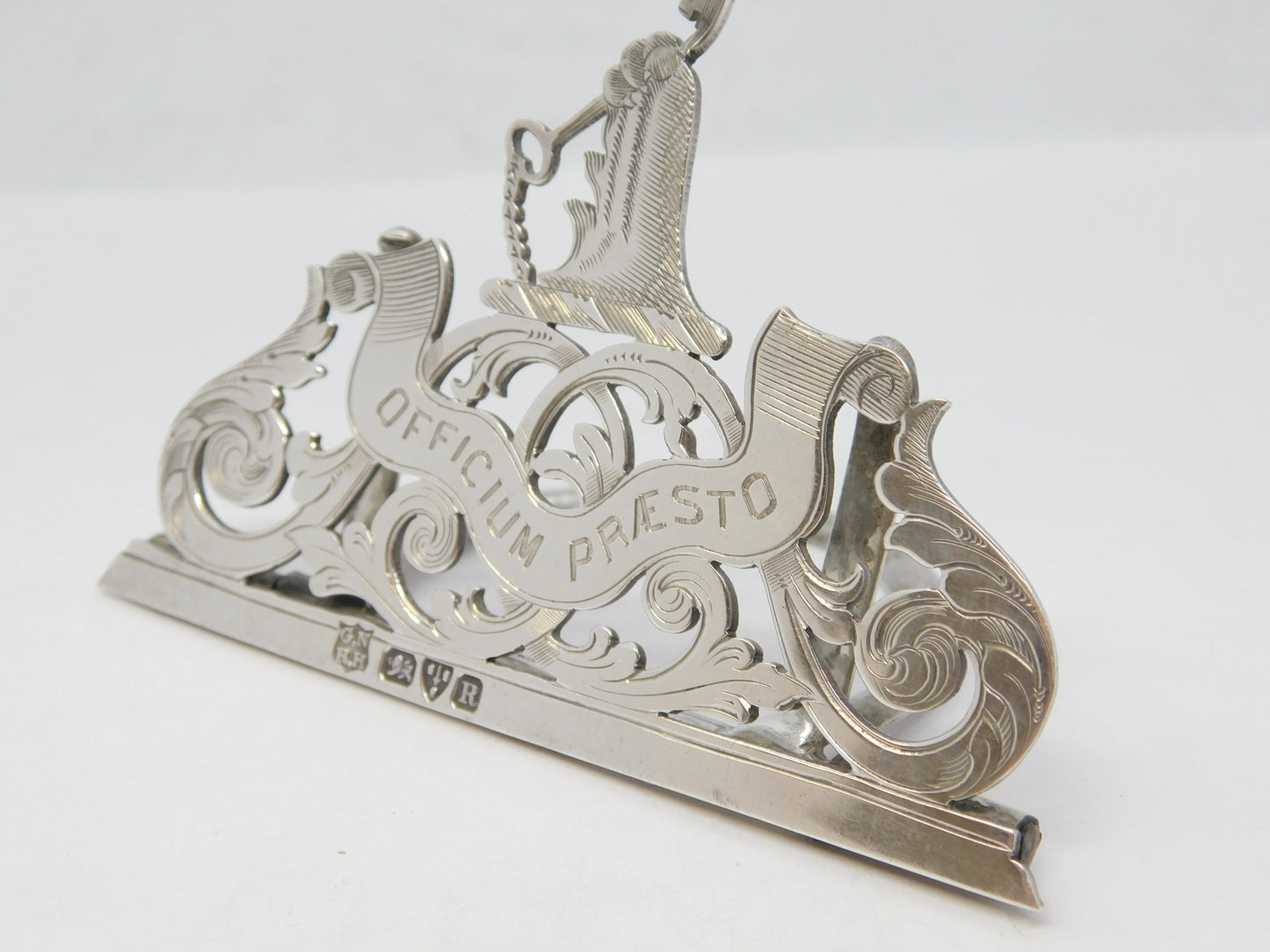 Victorian Sterling Silver Pownell Family Heraldic Place Holder Antique 1899 Chester