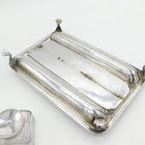 George III Sterling Silver Three-Piece Glass Desk Stand Antique 1767 London