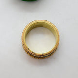 Victorian Yellow Metal & Black Enamel 'In Memory Of' Mourning Ring Antique c1860