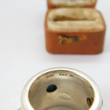 Large Sterling Silver Turquoise Cabochon Turquoise Statement Ring 1995 Vintage