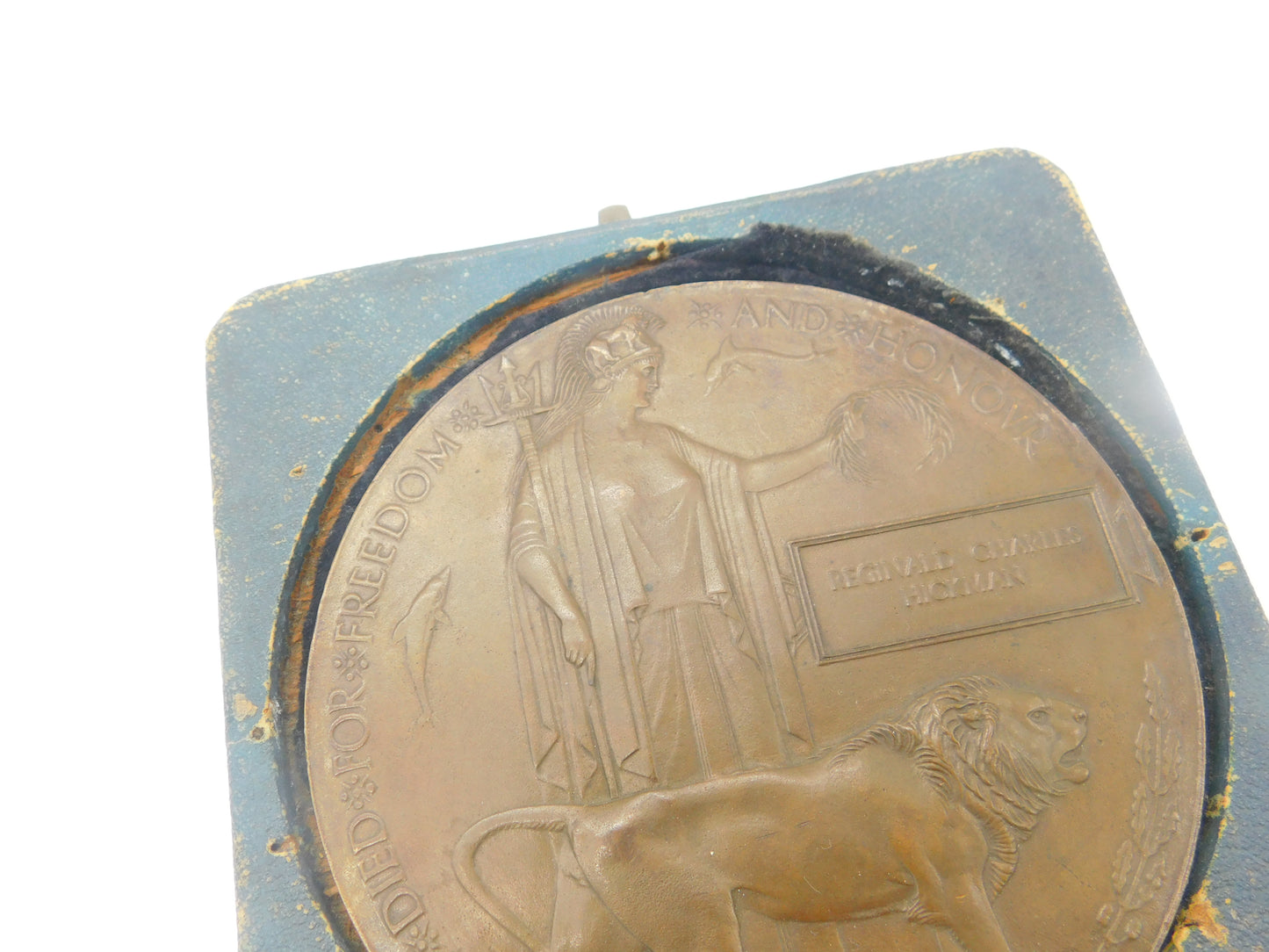 WW1 Bronze Death Plaque Or Penny Corporal Reginald Charles Hickman Died 1916