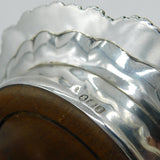 George III Sterling Silver Floral Pattern Crested Coaster Dish Antique London