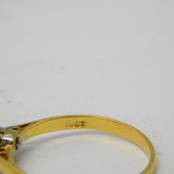 Art Deco 18ct Yellow Gold & 0.5ct Collet Set Diamond Solitaire Ring Antique