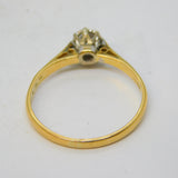 Art Deco 18ct Yellow Gold & 0.5ct Collet Set Diamond Solitaire Ring Antique