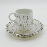 George III Sterling Silver Floral Pattern Crested Coaster Dish Antique London