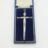 Boxed Sterling Silver Large Sword Form Masonic Jewel Medal 1928 Antique Birmingham