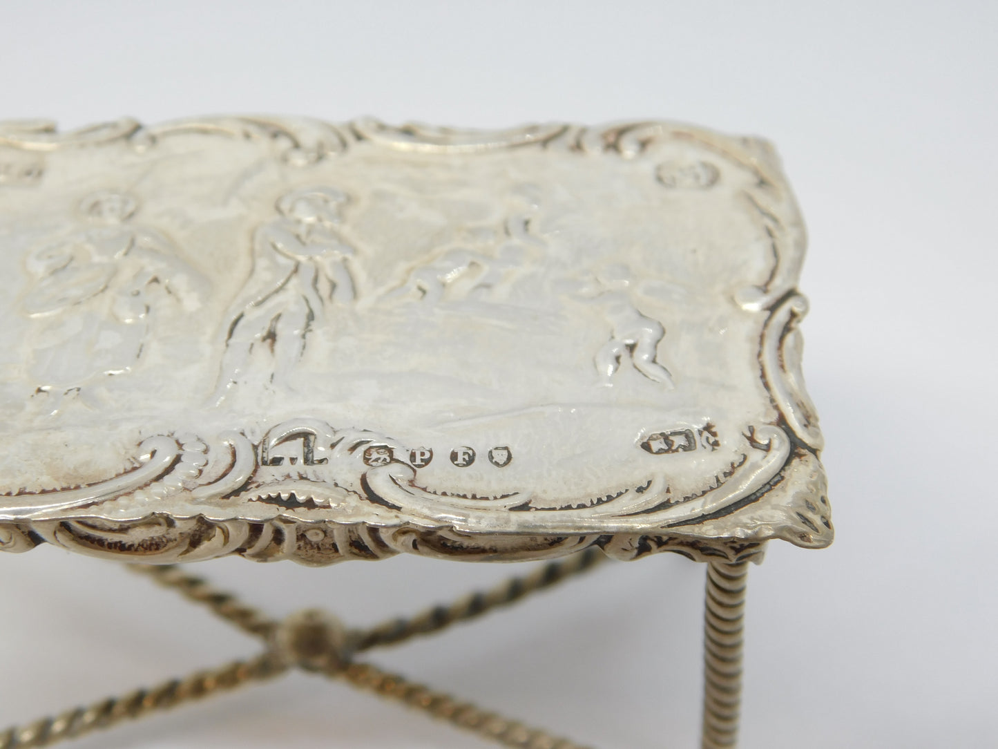 Victorian Sterling Silver Miniature Pub Tavern Table Antique 1890 London